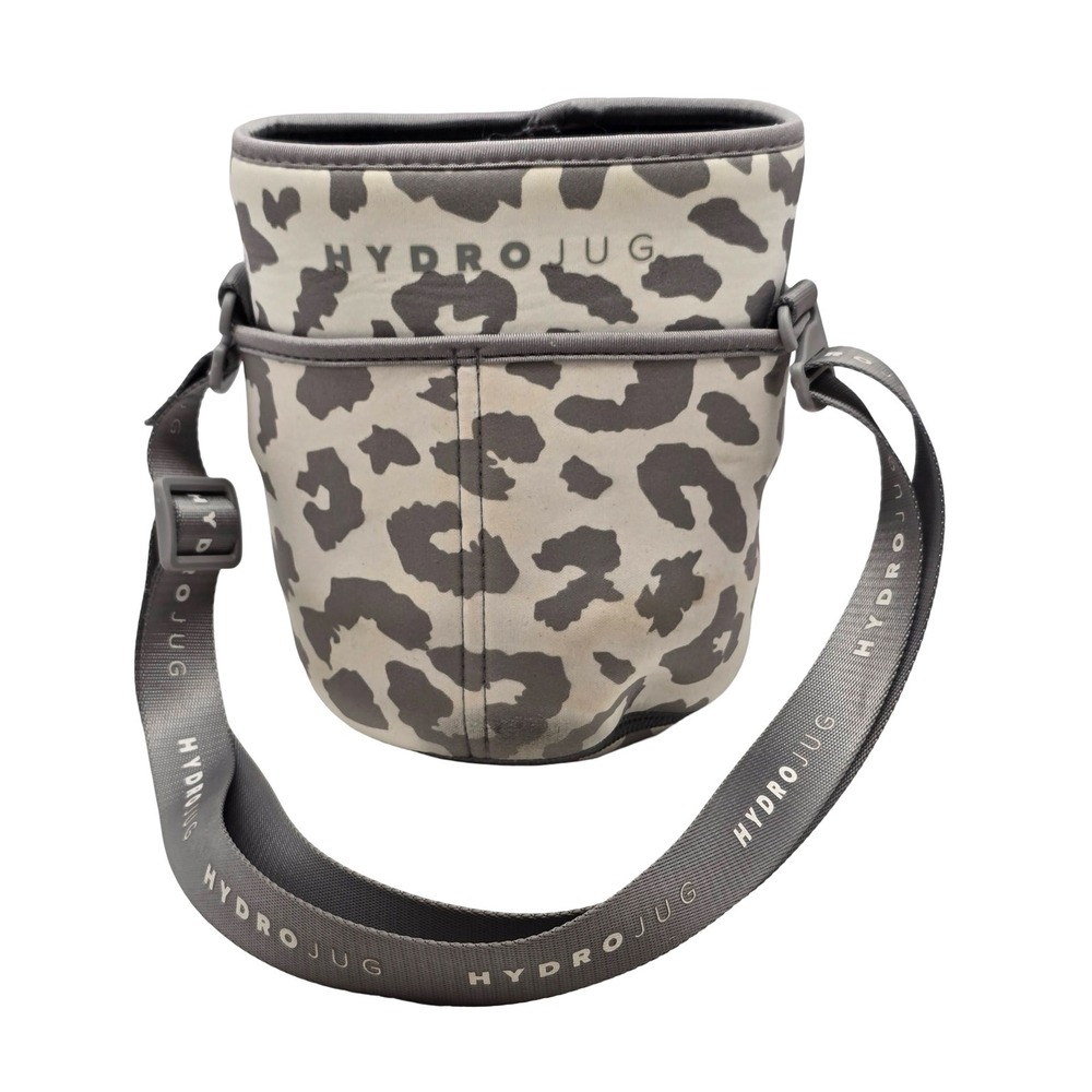 HydroJug Leopard Print Water Bottle Carrier Crossbody Sleeve Holder